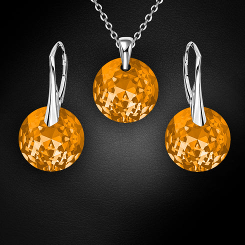 Серебряный комплект "Марианна (Light Colorado Topaz)" с кристаллами Swarovski™